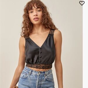 Reformation Axton Silk Top